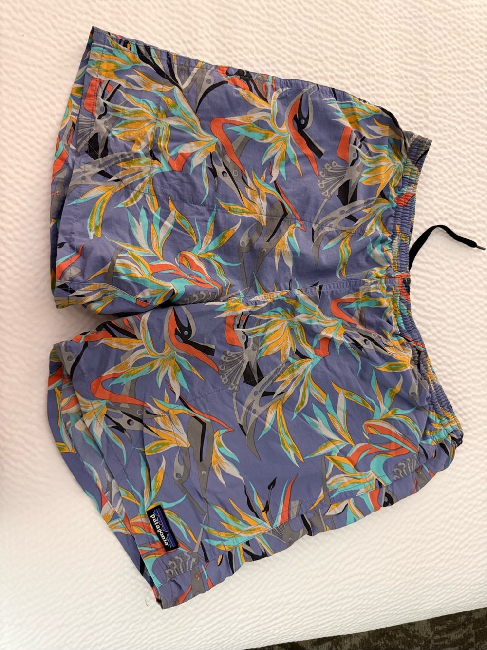 Patagonia Men’s Baggies Swim Shorts Purple Bird of Paradise Print